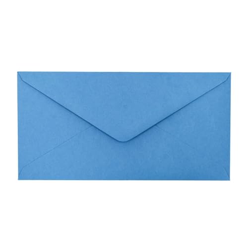Kuvertwelt Briefumschläge DIN C6 (220x110mm) - Nassklebend - Hochwertige Umschläge in verschiedenen Stückzahlen 25 Stück Briefumschläge DIN Lang nassklebend Blau 2 von Kuvertwelt