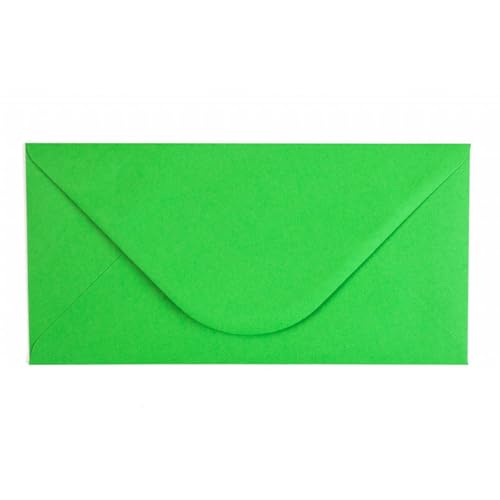Kuvertwelt Briefumschläge DIN C6 (220x110mm) - Nassklebend - Hochwertige Umschläge in verschiedenen Stückzahlen 25 Stück Briefumschläge DIN Lang nassklebend Grün_1 von Kuvertwelt