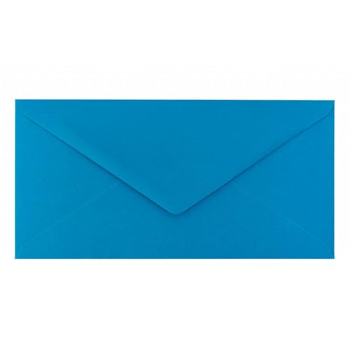 Kuvertwelt Briefumschläge DIN C6 (220x110mm) - Nassklebend - Hochwertige Umschläge in verschiedenen Stückzahlen 25 Stück Briefumschläge DIN Lang nassklebend Königsblau von Kuvertwelt