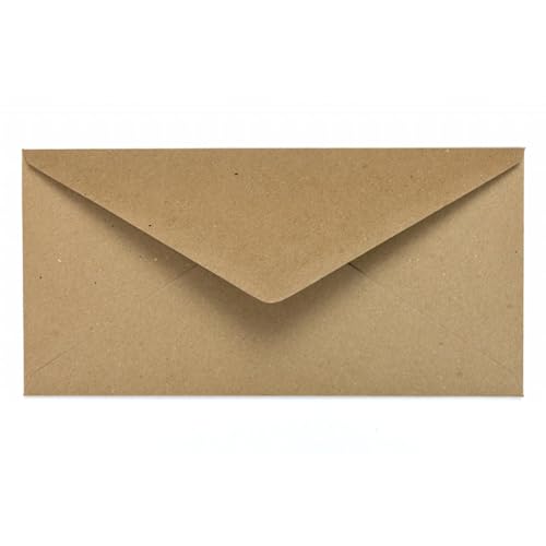 Kuvertwelt Briefumschläge DIN C6 (220x110mm) - Nassklebend - Hochwertige Umschläge in verschiedenen Stückzahlen 50 Stück Briefumschläge DIN Lang nassklebend Kraftpapier von Kuvertwelt