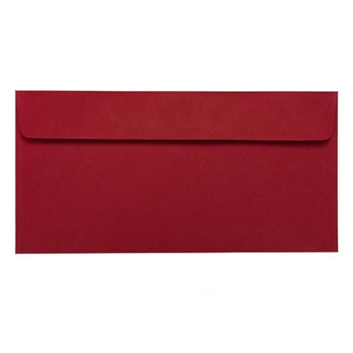 Kuvertwelt Briefumschläge DIN Lang (220x110mm) - Haftklebend - Hochwertige Umschläge in verschiedenen Stückzahlen 100 Stück Briefumschläge DIN Lang haftklebend Dunkelrot von Kuvertwelt