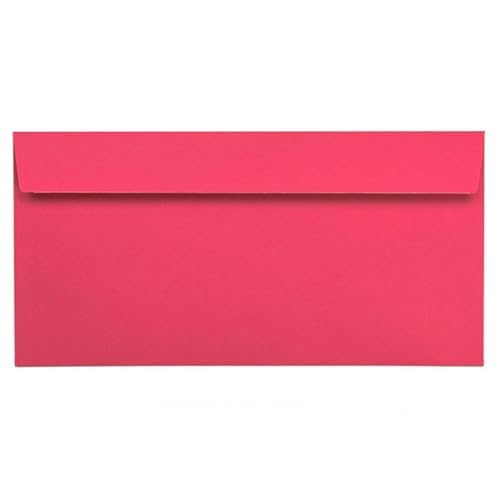 Kuvertwelt Briefumschläge DIN Lang (220x110mm) - Haftklebend - Hochwertige Umschläge in verschiedenen Stückzahlen 100 Stück Briefumschläge DIN Lang haftklebend Pink von Kuvertwelt
