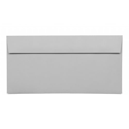 Kuvertwelt Briefumschläge DIN Lang (220x110mm) - Haftklebend - Hochwertige Umschläge in verschiedenen Stückzahlen 25 Stück Briefumschläge DIN Lang haftklebend Hellgrau von Kuvertwelt