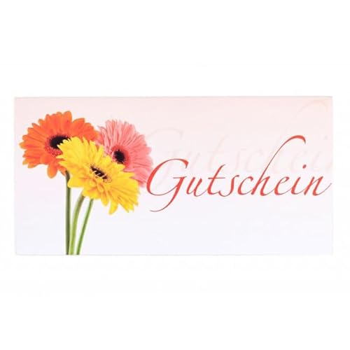 Kuvertwelt Gutschein-Briefumschläge Din Lang (220X110Mm) - Haftklebend - Hochwertige Umschläge Für Gutscheine In Verschiedenen Stückzahlen 25 Stück Druck Gutschein Blumen von Kuvertwelt