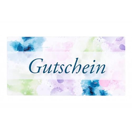 Kuvertwelt Gutschein-Briefumschläge Din Lang (220X110Mm) - Haftklebend - Hochwertige Umschläge Für Gutscheine In Verschiedenen Stückzahlen 25 Stück Druck Gutschein Kleckse von Kuvertwelt