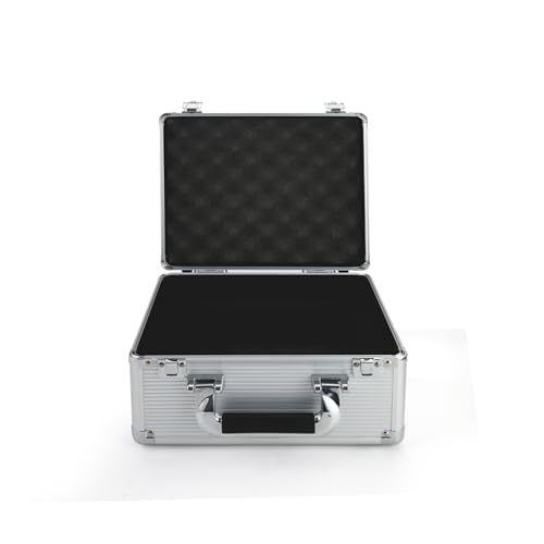 Werkzeugkasten aus Aluminiumlegierung, tragbare Reisegepäck-Organizer-Box für Audio-Gästebuch, Telefon, mit klassischer Retro-Handwerkskunst (Silber) von Kvynzz