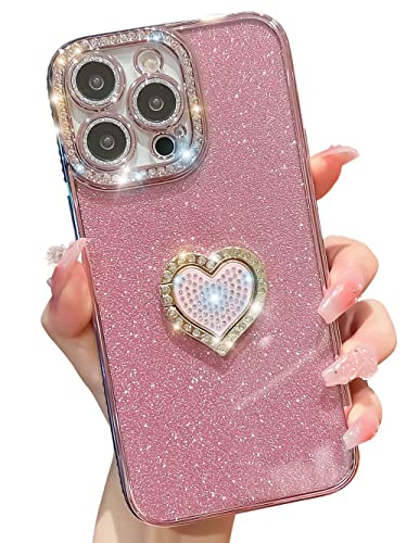 Kwhapoo Niedliche Schutzhülle für iPhone 15 Pro, 15,5 cm (6,1 Zoll), glitzernde Diamant- und Glitzer-Kartenhüllen mit Liebesherz, Ständer, glitzernder Kameraschutz, weiche Hüllen für Damen und Mädchen Kwhapoo Niedliche Schutzhülle für iPhone 15 Pro, 15,5 cm (6,1 Zoll), glitzernde Diamant- und Glitzer-Kartenhüllen mit Liebesherz, Ständer, glitzernder Kameraschutz, weiche Hüllen für Damen und Mädchen von Kwhapoo