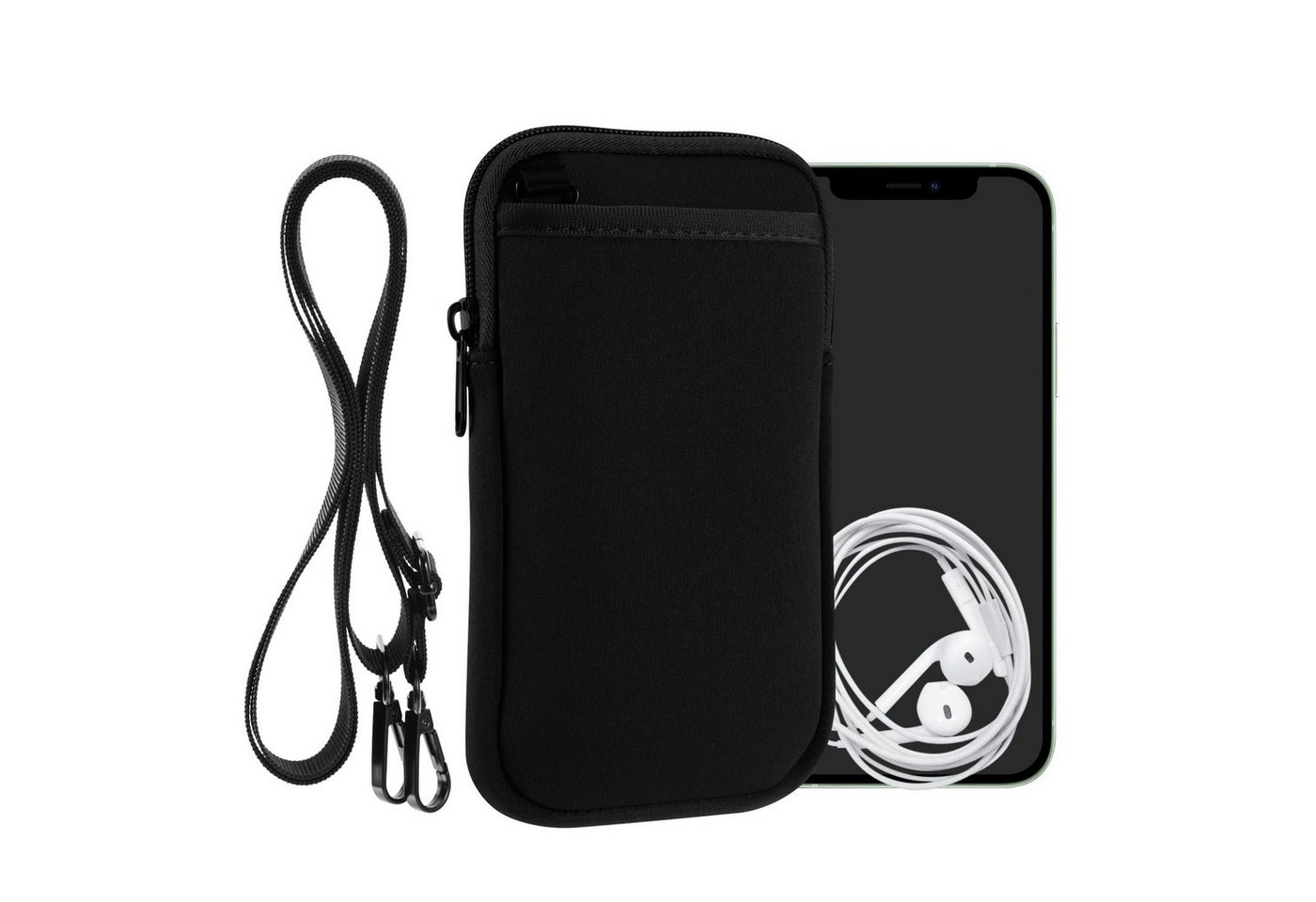 kwmobile Sleeve Handy Tasche zum Umhängen für XL - 6,7/6,8" Hülle mit Band, Necklace Case - Neopren Cover mit Reißverschluss kwmobile Sleeve Handy Tasche zum Umhängen für XL - 6,7/6,8" Hülle mit Band, Necklace Case - Neopren Cover mit Reißverschluss von Kwmobile