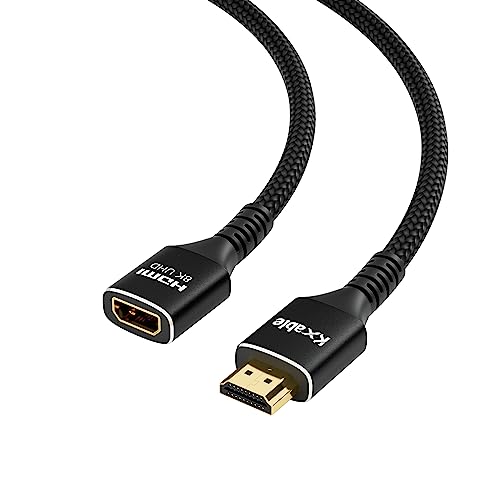 Kxable 8K HDMI-Verlängerungskabel, 3 m, HDMI 2.1 Ultra High Male to Female Speed Cord Adapter, kompatibel mit MacBook Pro, PS5, Xbox, Serie X, UHD TV, Blu-ray, Laptop und mehr von Kxable