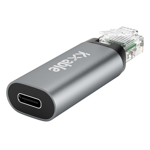 USB C auf Ethernet Adapter, Typ-C-Buchse auf RJ45-Stecker Adapter, 1Gbps USB 3.0 auf Netzwerk Tragbarer Adapter, unterstützt USB C auf C und USB A auf C Kabel, kompatibel mit MacBook Pro, iPad Pro, von Kxable