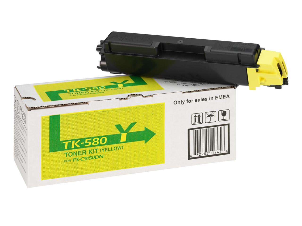 Kyocera Original TK-580Y Toner gelb 2.800 Seiten (1T02KTANL0) für ECOSYS P602... von Kyocera