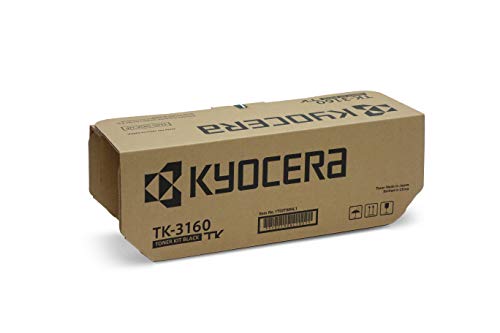 Kyocera TK-3160 Original Toner Schwarz 1T02T90NL1. Toner Drucker kompatibel für ECOSYS M3145dn, ECOSYS M3645dn, ECOSYS P3045dn, ECOSYS P3050dn, ECOSYS P3055dn, ECOSYS P3060dn von Kyocera