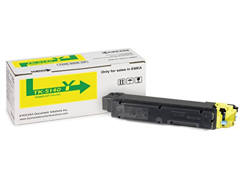 Kyocera TK-5140Y Toner Gelb. Original Tonerkartusche 1T02NRCNL0. Kompatibel für ECOSYS M6030cdn, M6530cdn, P6130cdn von Kyocera