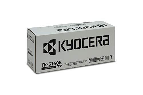 Kyocera TK-5160K Toner Schwarz. Original Tonerkartusche 1T02NT0NL0. Toner Drucker kompatibel für ECOSYS P7040CDN. Drucker Toner für bis zu 16000 Seiten von Kyocera