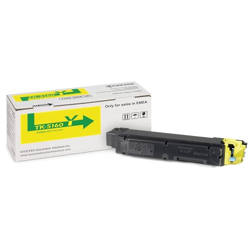 Kyocera TK-5160Y Toner Gelb. Original Tonerkartusche 1T02NTANL0. Toner Drucker kompatibel für ECOSYS P7040CDN. Drucker Toner für bis zu 12000 Seiten von Kyocera