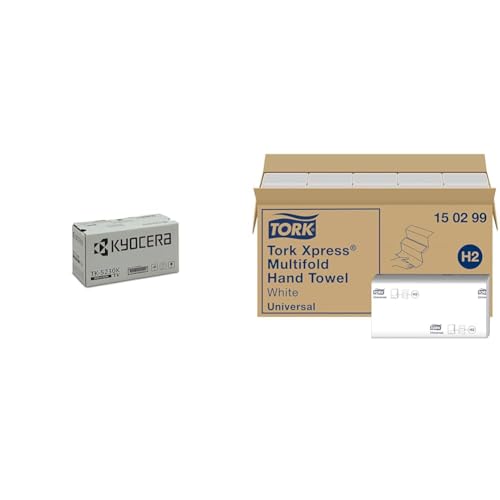 Kyocera TK-5230K Original Toner-Kartusche Schwarz 1T02R90NL0. Für ECOSYS M5521cdn & Tork Xpress Multifold Papierhandtücher 150299 - H2 Universal Falthandtücher für Handtuchspender - mehrfach gefaltet von Kyocera