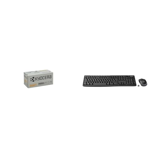 Kyocera TK-5240Y Toner Gelb, Original Tonerkartusche 1T02R7ANL0 & Logitech MK270 Kabelloses Set mit Tastatur und Maus für Windows von Kyocera