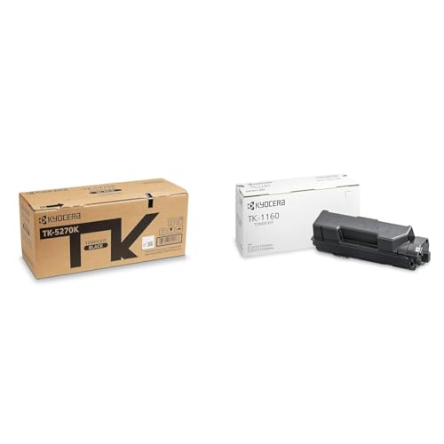 Kyocera TK-5270K Toner Schwarz. Original Tonerkartusche KYOTK5270K & TK-1160 Toner Schwarz 1T02RY0NL0. Toner Drucker von Kyocera