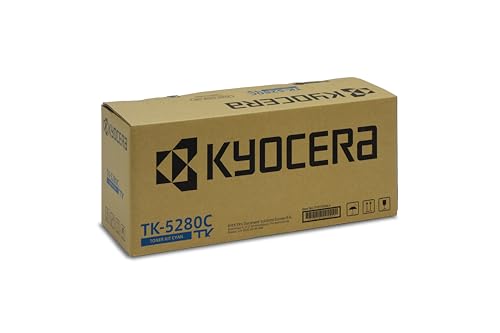 Kyocera TK-5280C Toner Cyan. Original Tonerkartusche 1T02TWCNL0. Toner Drucker kompatibel für M6235CIDN. Drucker Toner für bis zu 11000 Seiten von Kyocera