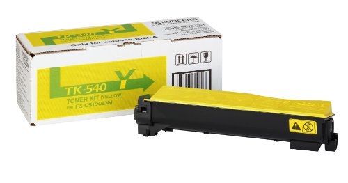 Kyocera TK-540Y Toner Yellow. Original Tonerkartusche 1T02HLAEU0. Kompatibel für ECOSYS FS-C5100DN von Kyocera