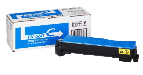 Kyocera TK-560C Toner Cyan. Original Tonerkartusche 1T02HNCEU0. Toner Drucker kompatibel für ECOSYS P6030cdn, FS-C5300DN, FS-C5350DN. Drucker Toner für bis zu 10000 Seiten von Kyocera