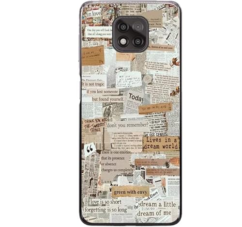 Ästhetische Zeitung Collage Hülle Kompatibel mit Motorola Moto G Power 2021 Retro Vintage Lifestyle Art TPU Bumper Case von Kyppwh