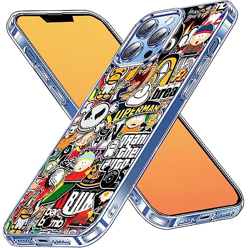 Kyppwh Fashion Pop Art Collage Hülle für iPhone 15 Pro, Trendy TPU Bumper Case unterstützt kabelloses Laden von Kyppwh