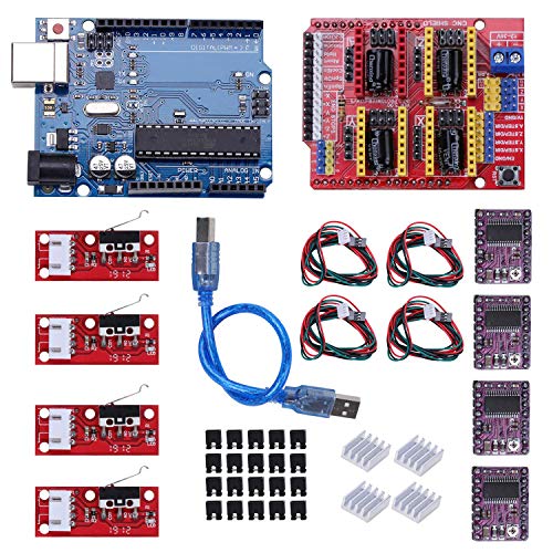 Kyrio CNC Shield Erweiterungsplatine V3.0 + DRV8825 A4988 Schrittmotor-Treiber mit Kühlkörper, 3D-Drucker CNC-Kit. Kompatibel mit ArduinoIDE von Kyrio