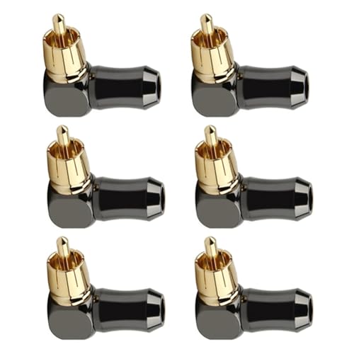 Kytxqikd 6-Teiliger Cinch-Stecker, Audio-Stecker, 90-Grad-Lautsprecher-Anschlussstecker zum Löten Von Videokabeln, Ersatzteile, Zubehör Kytxqikd 6-Teiliger Cinch-Stecker, Audio-Stecker, 90-Grad-Lautsprecher-Anschlussstecker zum Löten Von Videokabeln, Ersatzteile, Zubehör von Kytxqikd