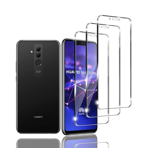 Kziwii 3 Stück Schutzfolie für Huawei Mate 20 Lite Panzer Schutz Glas, Panzerfolie, Schutzglas, HD Displayschutzfolie, 9H Härte, Anti-Kratz, Anti-Bläschen für Huawei Mate 20 Lite von Kziwii