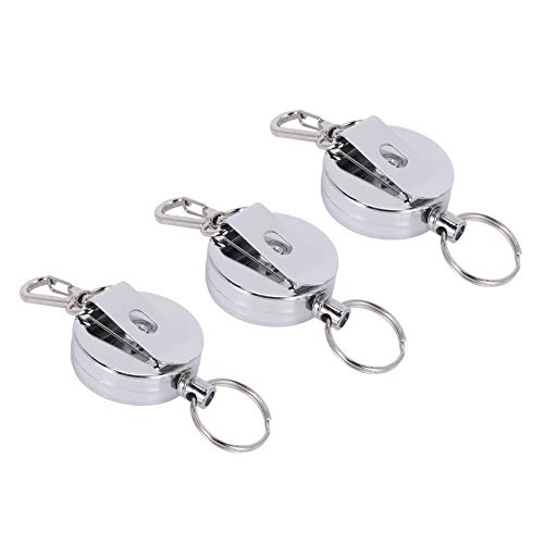 Kznifmk 3 StüCk Edelstahl Silber Versenkbare SchlüSselanhäNger Keyring Heavy Duty Steel Kznifmk 3 StüCk Edelstahl Silber Versenkbare SchlüSselanhäNger Keyring Heavy Duty Steel von Kznifmk