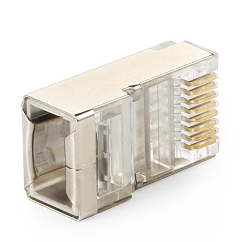 Kznifmk Abgeschirmter RJ45-Steckverbinder CAT5E CAT6 Crimp-Ethernet-Steckverbinder STP 8P8C Modularer Quarzkopfstecker 100 Stueck Kznifmk Abgeschirmter RJ45-Steckverbinder CAT5E CAT6 Crimp-Ethernet-Steckverbinder STP 8P8C Modularer Quarzkopfstecker 100 Stueck von Kznifmk