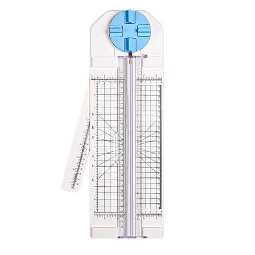 Kznifmk Papierschneider, Bastelpapierschneider, 4-In-1-Papierschneider für Multifunktions-Scrapbooking-Werkzeug, Blau von Kznifmk