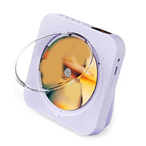 Kznifmk Tragbarer CD-Player -718 Bluetooth, Duallautsprecher FM-Radio, USB, Kopfhörermodus, Stereoklang Lila EU-Stecker von Kznifmk