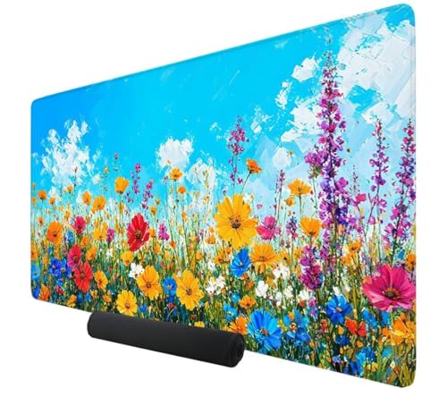 Farbe Mauspad XXL, 700x400x3mm Gaming Mauspad Blume, XXL Mousepad Groß mit rutschfeste Gummibasis, Mousepad Wasserdicht & rutschfest, Großer Erweiterter Schreibtischunterlage für Home Office K-135 Farbe Mauspad XXL, 700x400x3mm Gaming Mauspad Blume, XXL Mousepad Groß mit rutschfeste Gummibasis, Mousepad Wasserdicht & rutschfest, Großer Erweiterter Schreibtischunterlage für Home Office K-135 von Kzzggyym