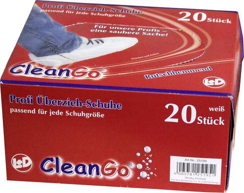 CleanGo L+D 25195 Überziehschuhe Anti-Slip 20 St. Weiß von L+D CleanGo