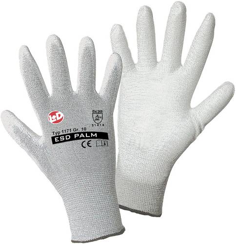 Worky L+D ESD Nylon/Carbon-PU 1171-10 Nylon Arbeitshandschuh Größe (Handschuhe): 10, XL EN 388:201 von L+D worky