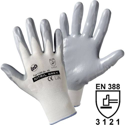 Worky L+D Nitril- knitted 1155-9 Nylon Arbeitshandschuh Größe (Handschuhe): 9, L EN 388 CAT II 1 P von L+D worky