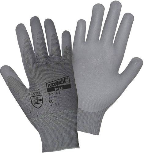 Worky L+D Nylon PU DMF-FREE 1175-7 Nylon Arbeitshandschuh Größe (Handschuhe): 7, S EN 388 CAT II 1 von L+D worky