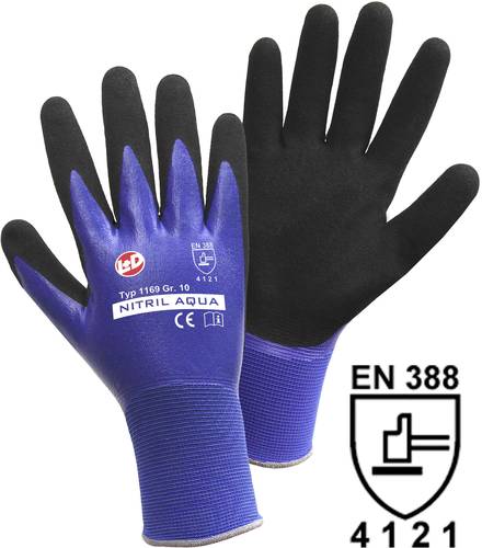 L+D Leipo+ Döhle 1169 Feinstrickhandschuh Nitril Aqua Nylon mit doppelter von L+D