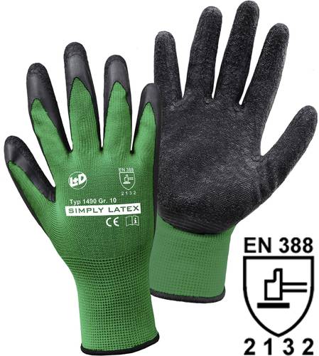 L+D SIMPLY Latex 1490-7 Latex Arbeitshandschuh Größe (Handschuhe): 7 EN 388, EN 13997:1999 ISO 139 von L+D