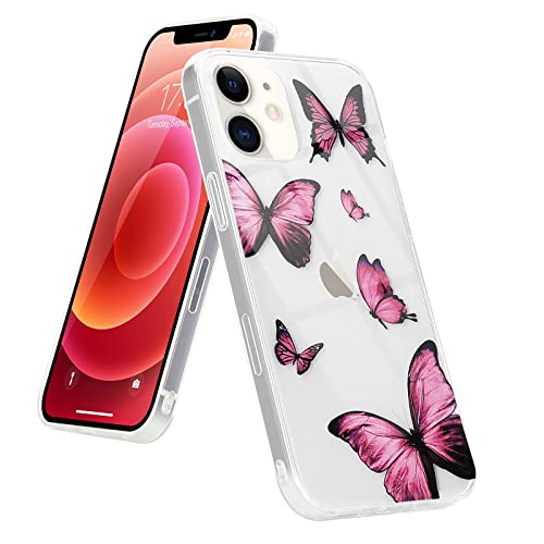 L-FADNUT Klar Hülle mit Schmetterlings Druck für iPhone 11 Pro Max Niedliche Druck des Schmetterlings Klar Silikon TPU Stoßfest Mädchen Handyhülle für iPhone 11 Pro Max Rosa von L-FADNUT