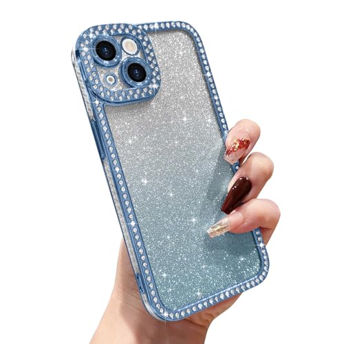 L-FADNUT Kompatibel mit iPhone 15 Hülle Glitzer Verlauf Handyhülle Glänzend Sparkle Kirstall Diamond Schuzhülle Stoßfeste Kratzfeste Soft TPU Bumper Case für iPhone 15, Blau L-FADNUT Kompatibel mit iPhone 15 Hülle Glitzer Verlauf Handyhülle Glänzend Sparkle Kirstall Diamond Schuzhülle Stoßfeste Kratzfeste Soft TPU Bumper Case für iPhone 15, Blau von L-FADNUT