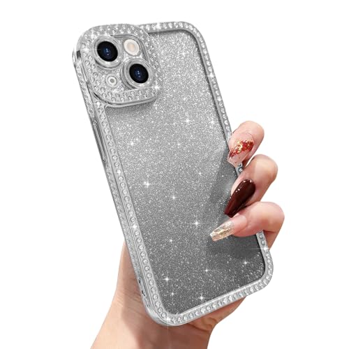 L-FADNUT Kompatibel mit iPhone 15 Hülle Glitzer Verlauf Handyhülle Glänzend Sparkle Kirstall Diamond Schuzhülle Stoßfeste Kratzfeste Soft TPU Bumper Case für iPhone 15, Silber L-FADNUT Kompatibel mit iPhone 15 Hülle Glitzer Verlauf Handyhülle Glänzend Sparkle Kirstall Diamond Schuzhülle Stoßfeste Kratzfeste Soft TPU Bumper Case für iPhone 15, Silber von L-FADNUT