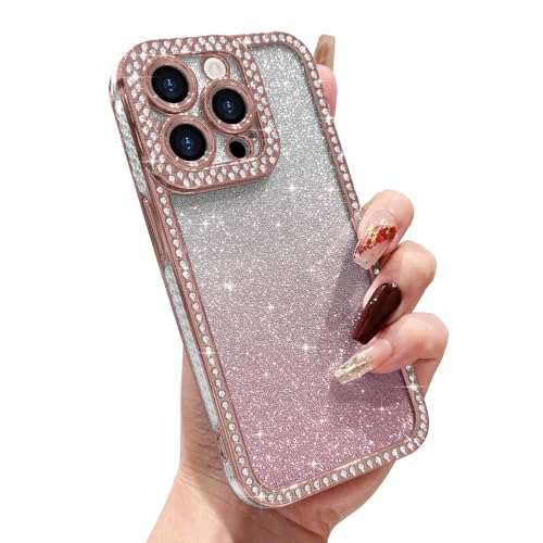 L-FADNUT Kompatibel mit iPhone 15 Pro Max Hülle Glitzer Verlauf Handyhülle Glänzend Sparkle Kirstall Diamond Schuzhülle Stoßfeste Kratzfeste Soft TPU Bumper Case für iPhone 15 Pro Max, Rosa L-FADNUT Kompatibel mit iPhone 15 Pro Max Hülle Glitzer Verlauf Handyhülle Glänzend Sparkle Kirstall Diamond Schuzhülle Stoßfeste Kratzfeste Soft TPU Bumper Case für iPhone 15 Pro Max, Rosa von L-FADNUT