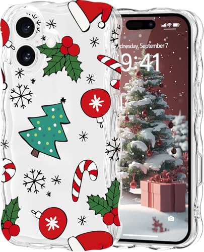 L-FADNUT Kompatibel mit iPhone 16 Hülle Weihnachten Wellen Lockige Transparent Handyhülle Ultra Dünn süß Durchsichtig Schutzhülle TPU Silicon Bumper Case für iPhone 16, Spazierstock L-FADNUT Kompatibel mit iPhone 16 Hülle Weihnachten Wellen Lockige Transparent Handyhülle Ultra Dünn süß Durchsichtig Schutzhülle TPU Silicon Bumper Case für iPhone 16, Spazierstock von L-FADNUT