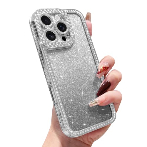 L-FADNUT Kompatibel mit iPhone 16 Pro Max Hülle Glitzer Verlauf Handyhülle Glänzend Sparkle Kirstall Diamond Schuzhülle Stoßfeste Kratzfeste Soft TPU Bumper Case für iPhone 16 Pro Max, Silber L-FADNUT Kompatibel mit iPhone 16 Pro Max Hülle Glitzer Verlauf Handyhülle Glänzend Sparkle Kirstall Diamond Schuzhülle Stoßfeste Kratzfeste Soft TPU Bumper Case für iPhone 16 Pro Max, Silber von L-FADNUT