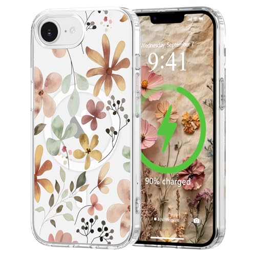 L-FADNUT Magnetisch Handyhülle für iPhone 16e Hülle Kompatibel mit MagSafe, Transparent Blumen Muster Schutzhülle Hart PC Rückseite Dünne Stoßfest Kratzfestes Case für iPhone 16e, Braun L-FADNUT Magnetisch Handyhülle für iPhone 16e Hülle Kompatibel mit MagSafe, Transparent Blumen Muster Schutzhülle Hart PC Rückseite Dünne Stoßfest Kratzfestes Case für iPhone 16e, Braun von L-FADNUT