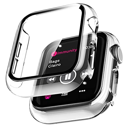 LϟK 2 Stücke Hülle mit Schutzfolie für Apple Watch 40mm Series 6 5 4 SE - 360° Rundum Schutzhülle Schutz Case mit Glas Displayschutz für iWatch 6 5 4 SE 40mm von L K