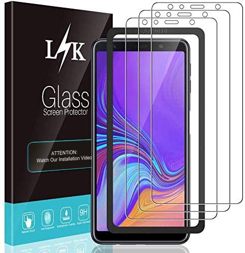 LϟK 3 Stücke Schutzfolie für Samsung Galaxy A7 2018 Folie - 9H Härte Blasenfrei Kratzfest Hüllenfreundlich Einfache Montage Rahmen HD Klar Gehärtetem Glas Displayschutzfolie von L K